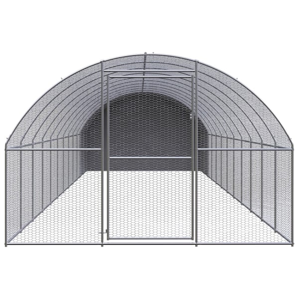 vidaXL Hönsbur för utomhusbruk 3x12x2 m galvaniserat stål Silver