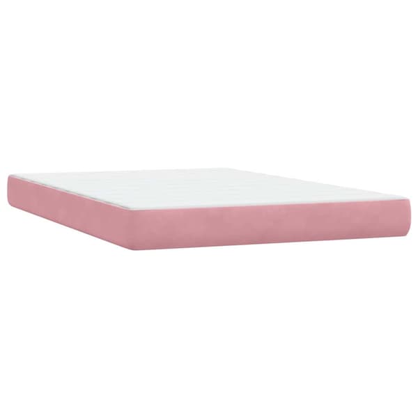 vidaXL Ramsäng med madrass rosa 140x220 cm sammet Rosa