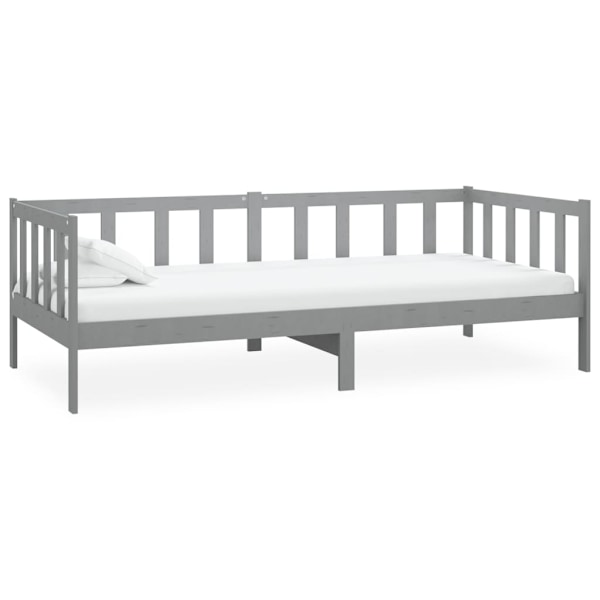 vidaXL Dagbädd grå massiv furu 90x200 cm grå