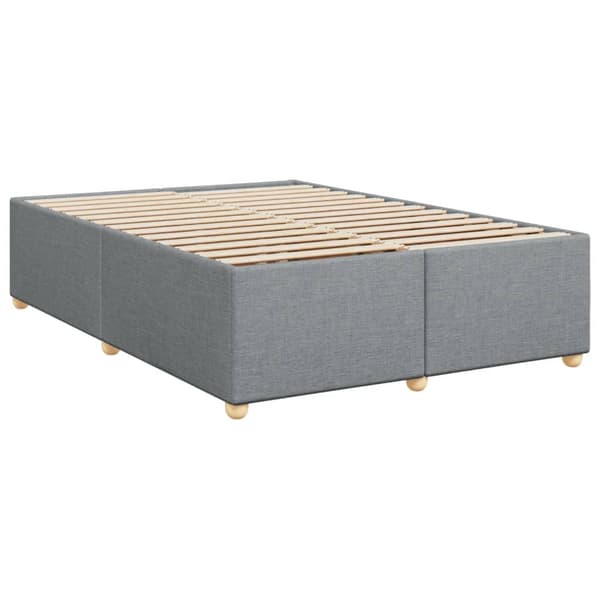 vidaXL Ramsäng med madrass ljusgrå 140x200 cm tyg Grå