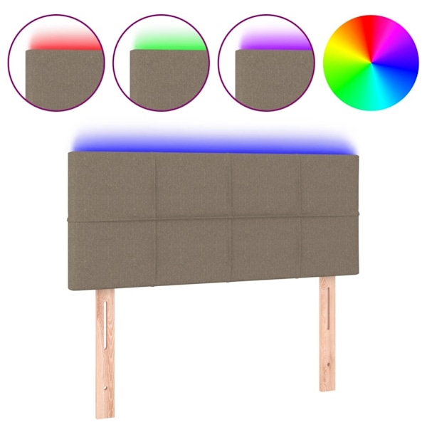 vidaXL Sänggavel LED taupe 100 x 5 x 78/88 cm tyg Taupe