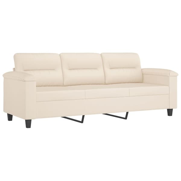 vidaXL 3-sitssoffa beige 180 cm mikrofibertyg Beige
