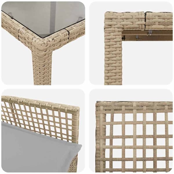 vidaXL Trädgårdsmöbelset 7 pcs Beige konstrotting Beige