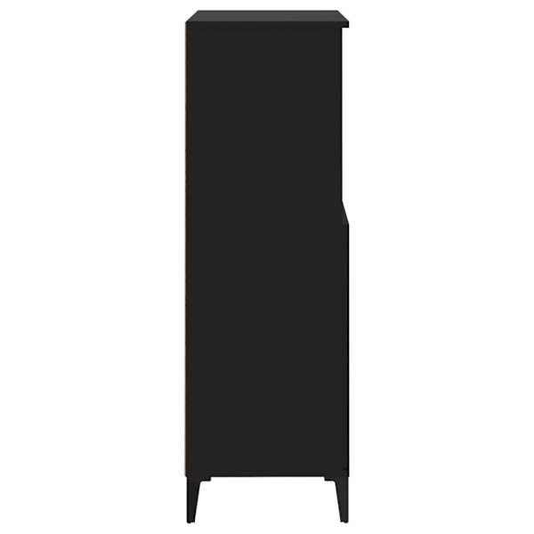 vidaXL Högskåp svart 60x36x110 cm konstruerat trä Svart