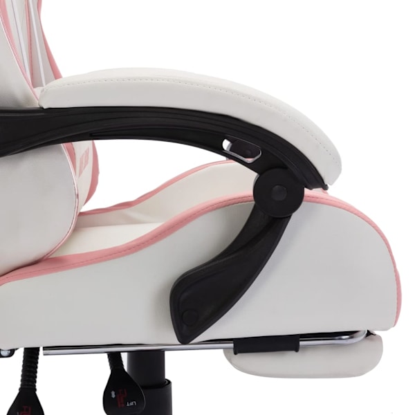 vidaXL Gamingstol med RGB LED-lampor rosa och vit konstläder multifärg