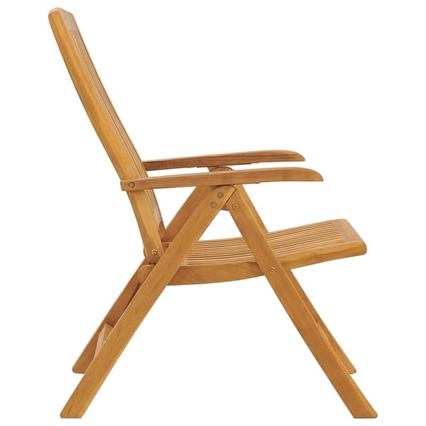 vidaXL Fällbara fåtöljer med dynor, 8 st, massivt trä, teak Brun