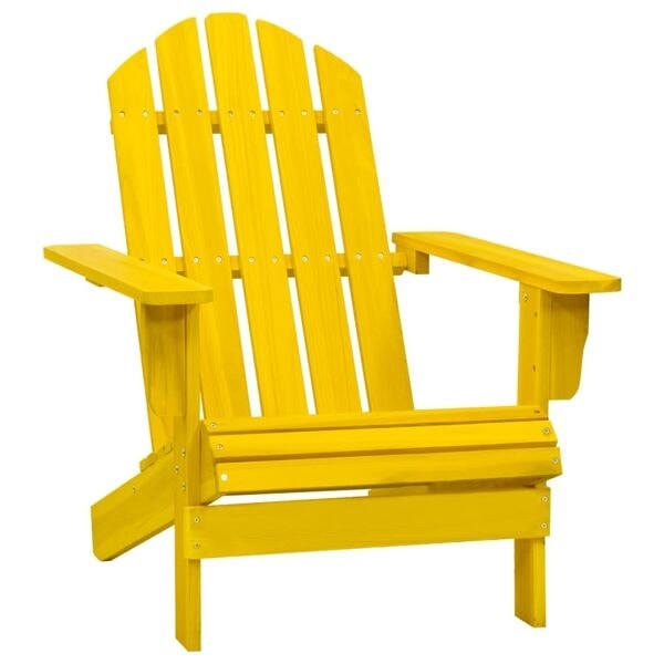 vidaXL Adirondackstol massivt granträ gul Gul