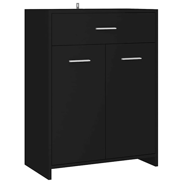 vidaXL Badrumsskåp svart 60x33x80 cm konstruerat trä Svart