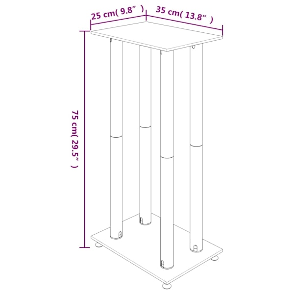 vidaXL Stativ för högtalare 2 st härdat glas 4-pelarmodell silver Silver