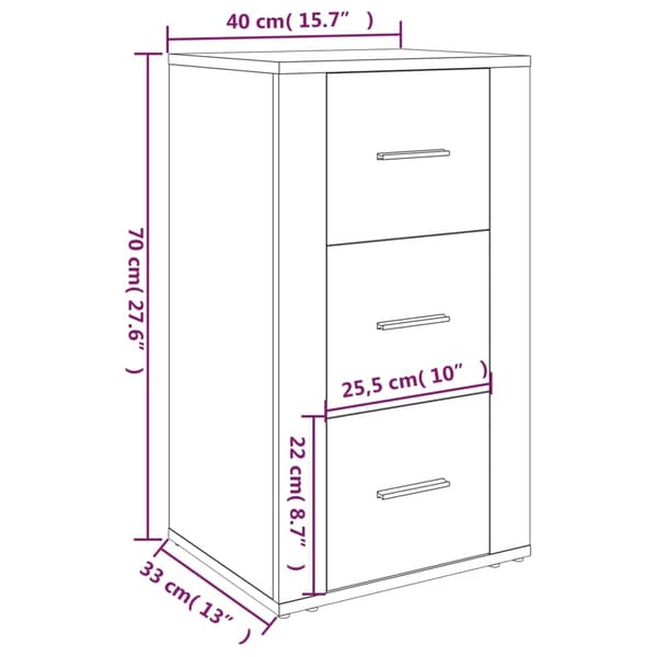 vidaXL Skåp vit 40x33x70 cm konstruerat trä Vit