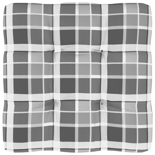 vidaXL Palldyna grårutig 58x58x10 cm tyg multifärg