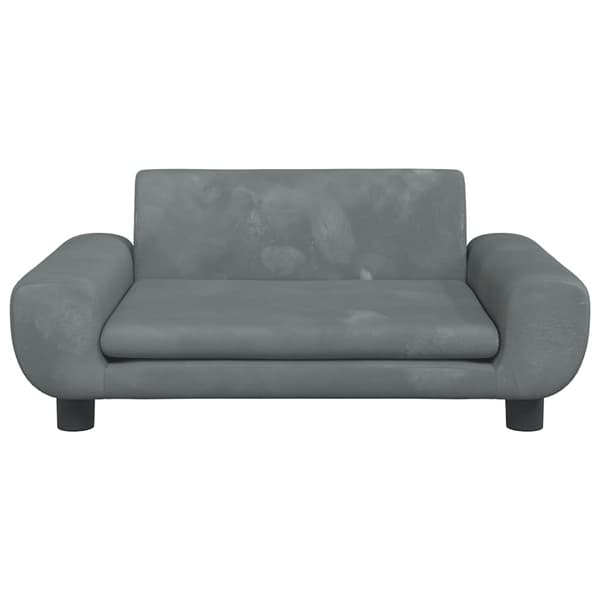 vidaXL Hundbädd mörkgrå 70x45x33 cm sammet Grå