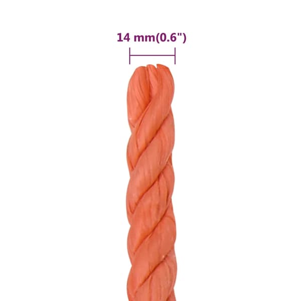 vidaXL Rep orange 14 mm 50 m polypropylen Orange