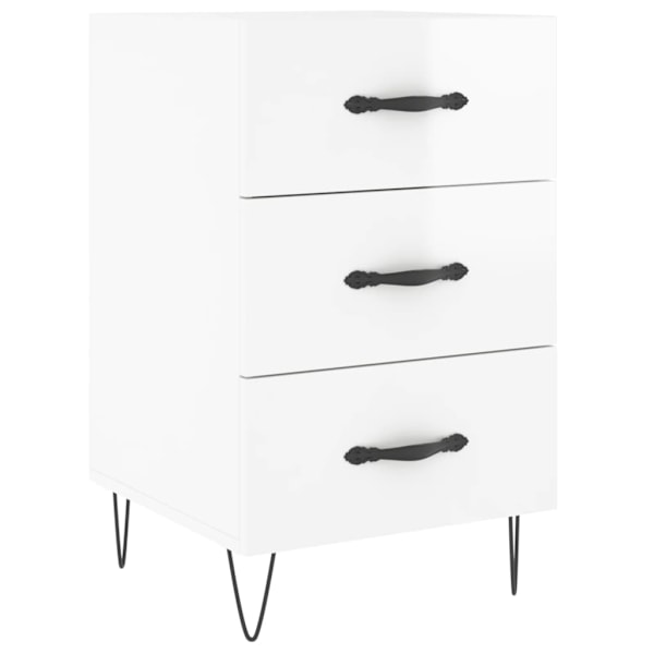 vidaXL Sängbord vit högglans 40x40x66 cm konstruerat trä Vit