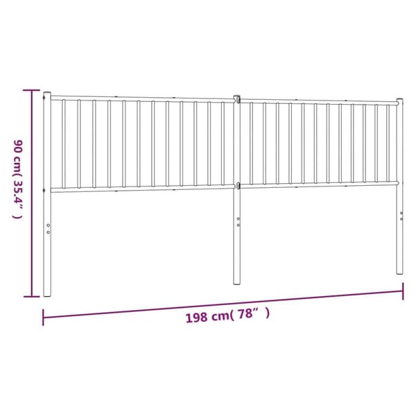 vidaXL Huvudgavel metall vit 193 cm Vit