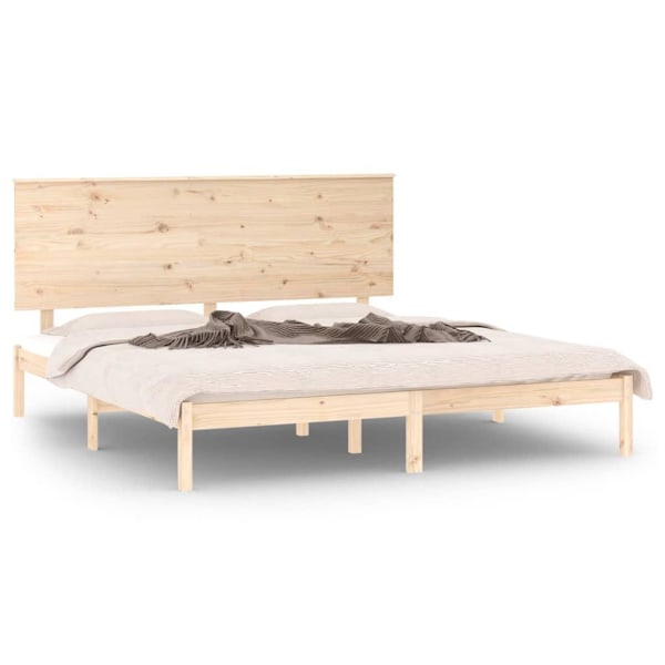 vidaXL Sängram massivt trä 200x200 cm Brun
