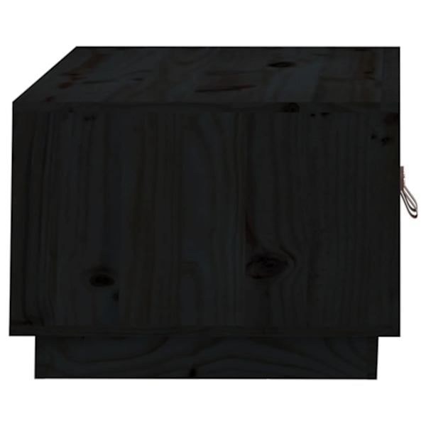 vidaXL Soffbord svart 80x50x35 cm massiv furu Svart