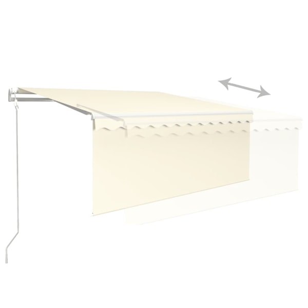 vidaXL Automatisk infällbar markis med rullgardin 3,5x2,5 m gräddvit Creme