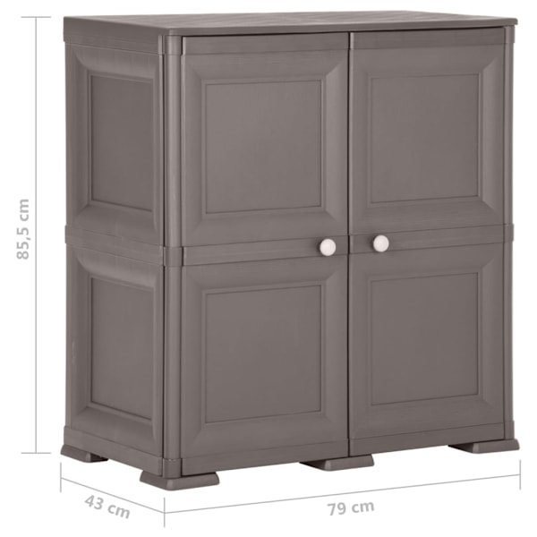 vidaXL Plastskåp 79x43x85,5 cm träimitation grå grå