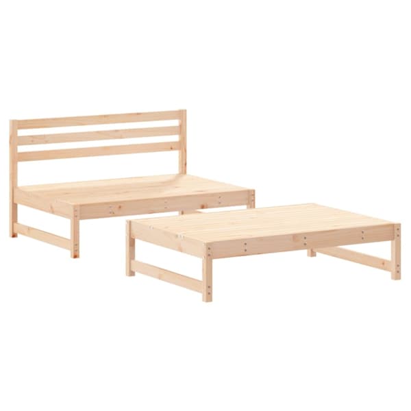vidaXL Loungegrupp med dynor 2 delar massivt trä Brun