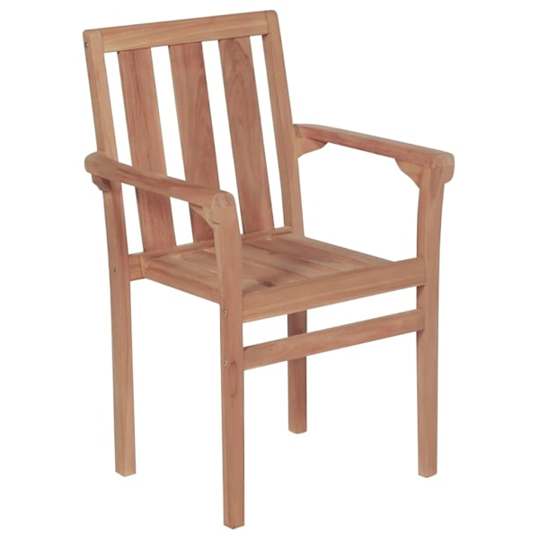 vidaXL Stapelbara trädgårdsstolar 8 st massiv teak Brun