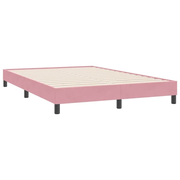 vidaXL Ramsäng med madrass rosa 140x220 cm sammet Rosa
