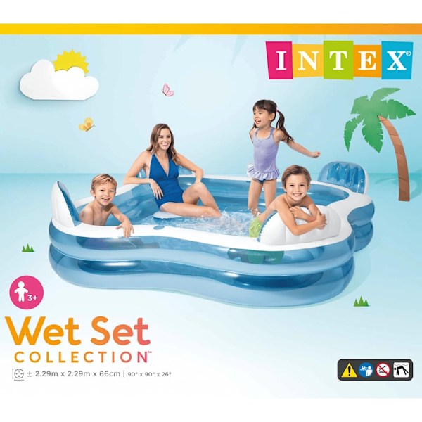 INTEX Uppblåsbar familjepool 56475NP Blå