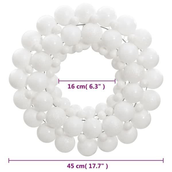vidaXL Julkrans vit 45 cm polystyren Vit
