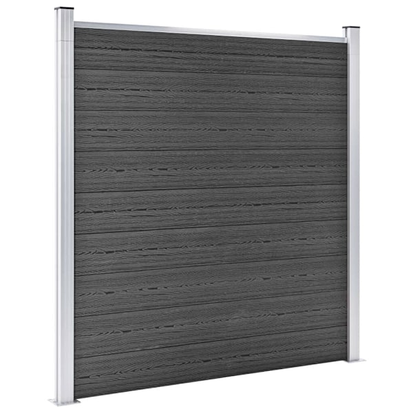 vidaXL Staketpaneler WPC 792x(105-186) cm svart Svart
