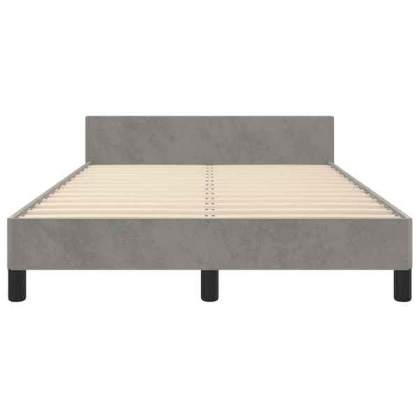 vidaXL sängram med madrass ljusgrå 120x190 cm sammet Grå