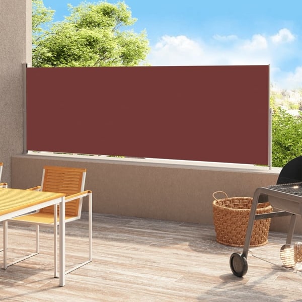 vidaXL Infällbar sidomarkis 220x500 cm brun Brun