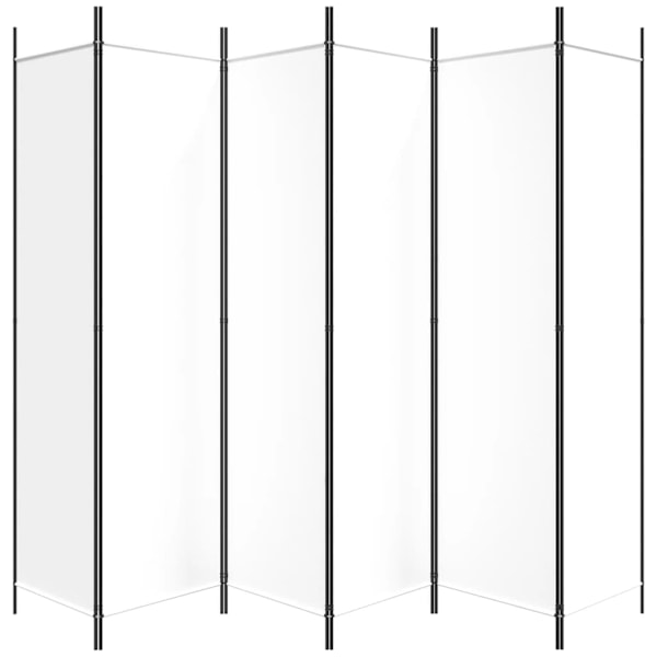 vidaXL Rumsavdelare 6 paneler vit 300x200 cm tyg Vit