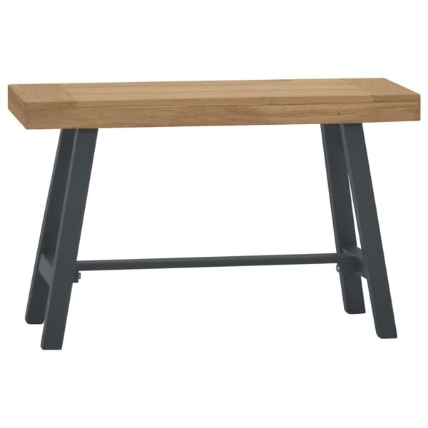 vidaXL Bänk 80 cm massiv teak Brun