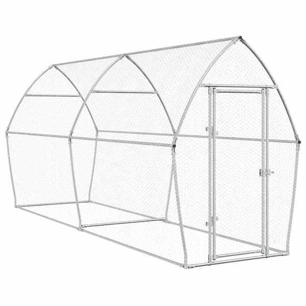vidaXL Hönsbur silver 400x105x182 cm galvaniserat stål Silver