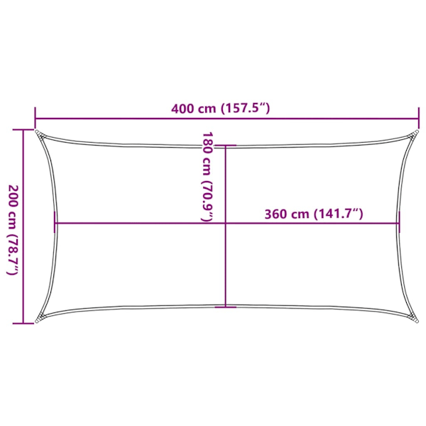 vidaXL Solsegel 160 g/m² röd 2x4 m HDPE Röd