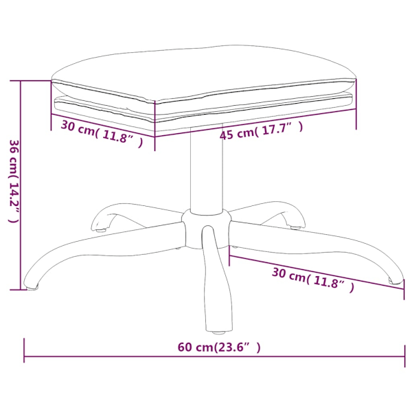 vidaXL Fotpall gräddvit 60x60x36 cm konstläder Kräm