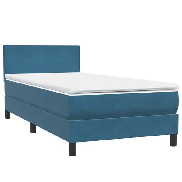 vidaXL Ramsäng med madrass mörkblå 80x210 cm sammet Blå