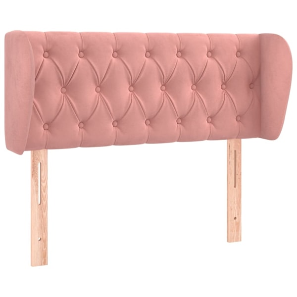vidaXL Sänggavel med kanter rosa 93x23x78/88 cm sammet Rosa