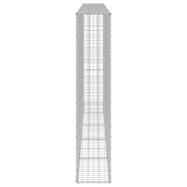 vidaXL Gabionmur galvaniserat stål 300x30x150 cm Silver