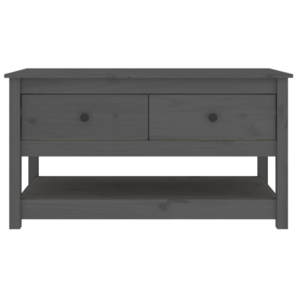 vidaXL Soffbord grå 102x49x55 cm massiv furu Grå