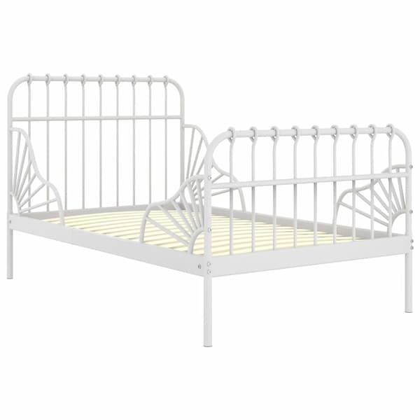 vidaXL Utdragbar sängram vit metall 80x130/200 cm Vit