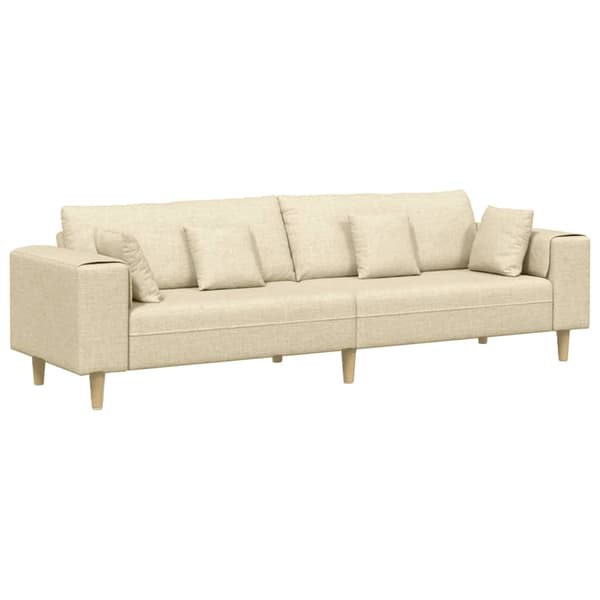 vidaXL Soffa Kräm 250 x 77 x 76 cm tyg Grädde