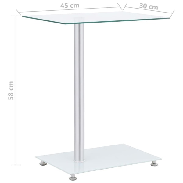 vidaXL U-format sidobord genomskinligt 45x30x58 cm härdat glas Transparent