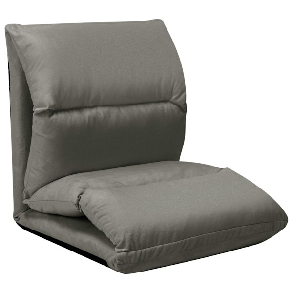 vidaXL Golvstol vikbar mörkgrå mikrofiber grå