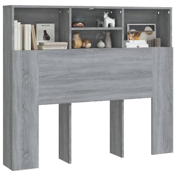vidaXL Sänggavel med förvaring grå sonoma 120x19x103,5 cm Grå