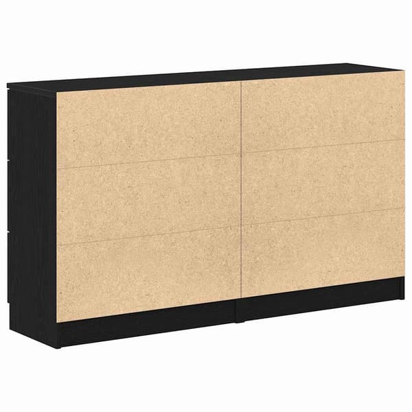 vidaXL Sideboard Svart Ek 120 x 30 x 70 cm Konstruerat trä art