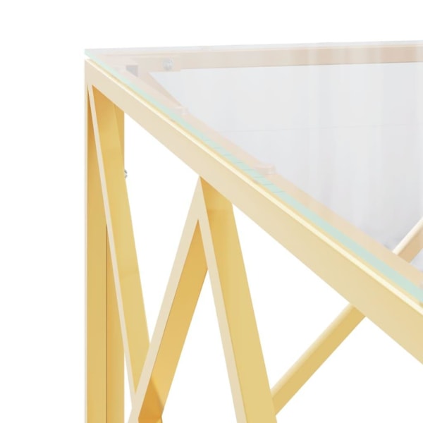 vidaXL Soffbord 80x80x40 cm rostfritt stål och glas Guld
