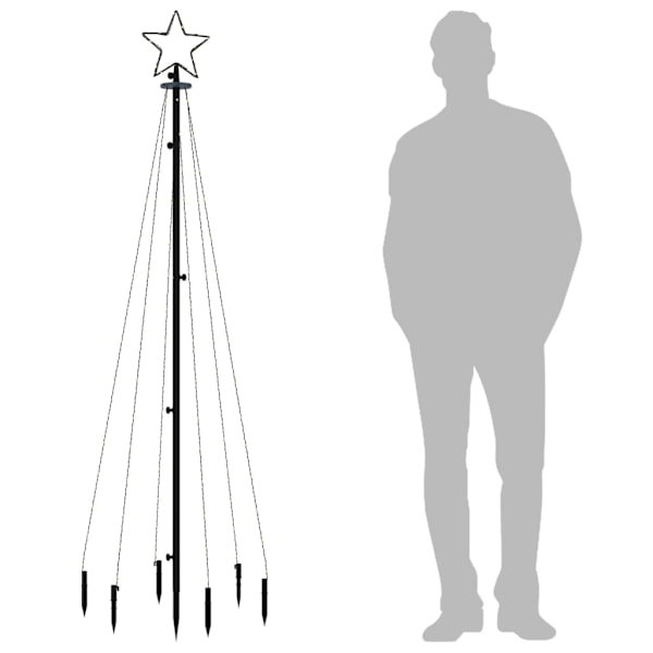 vidaXL Julgran med markspett 108 blåa lysdioder 180 cm Blå