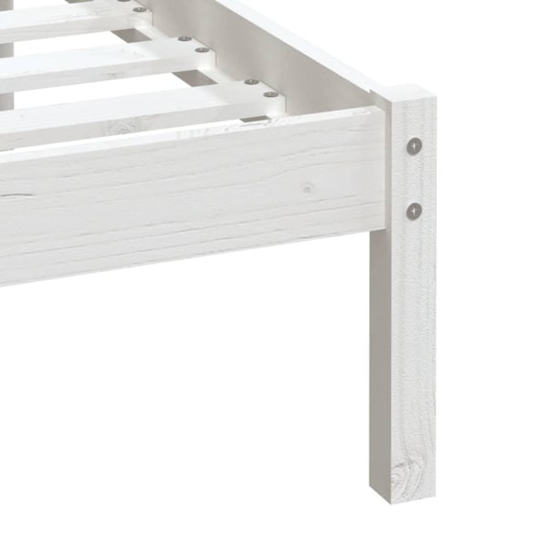 vidaXL Sängram vit massiv furu 90x200 cm Vit