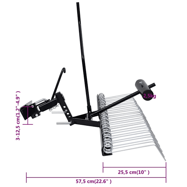 vidaXL Mossrivare för åkgräsklippare 109 cm Silver